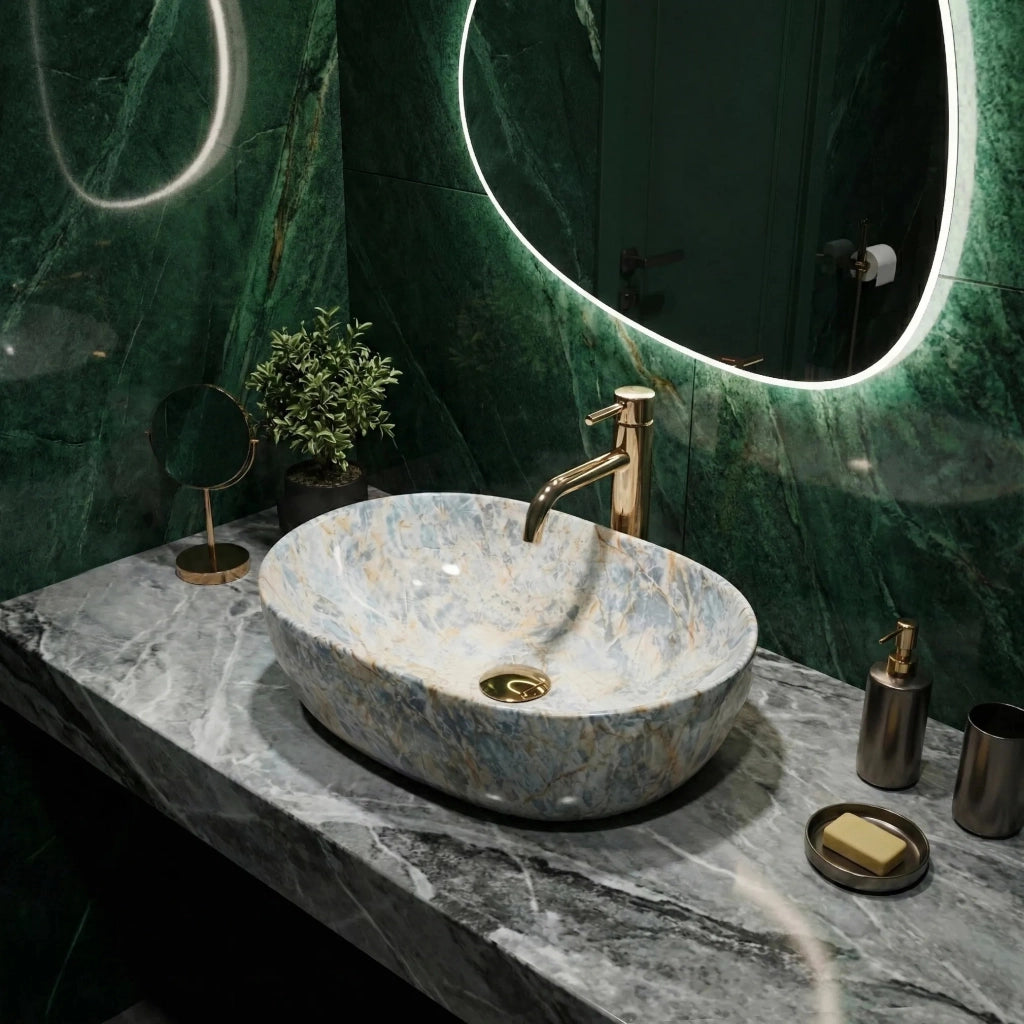 Lavabo Da Appoggio Rea Amelia Ruststone 48