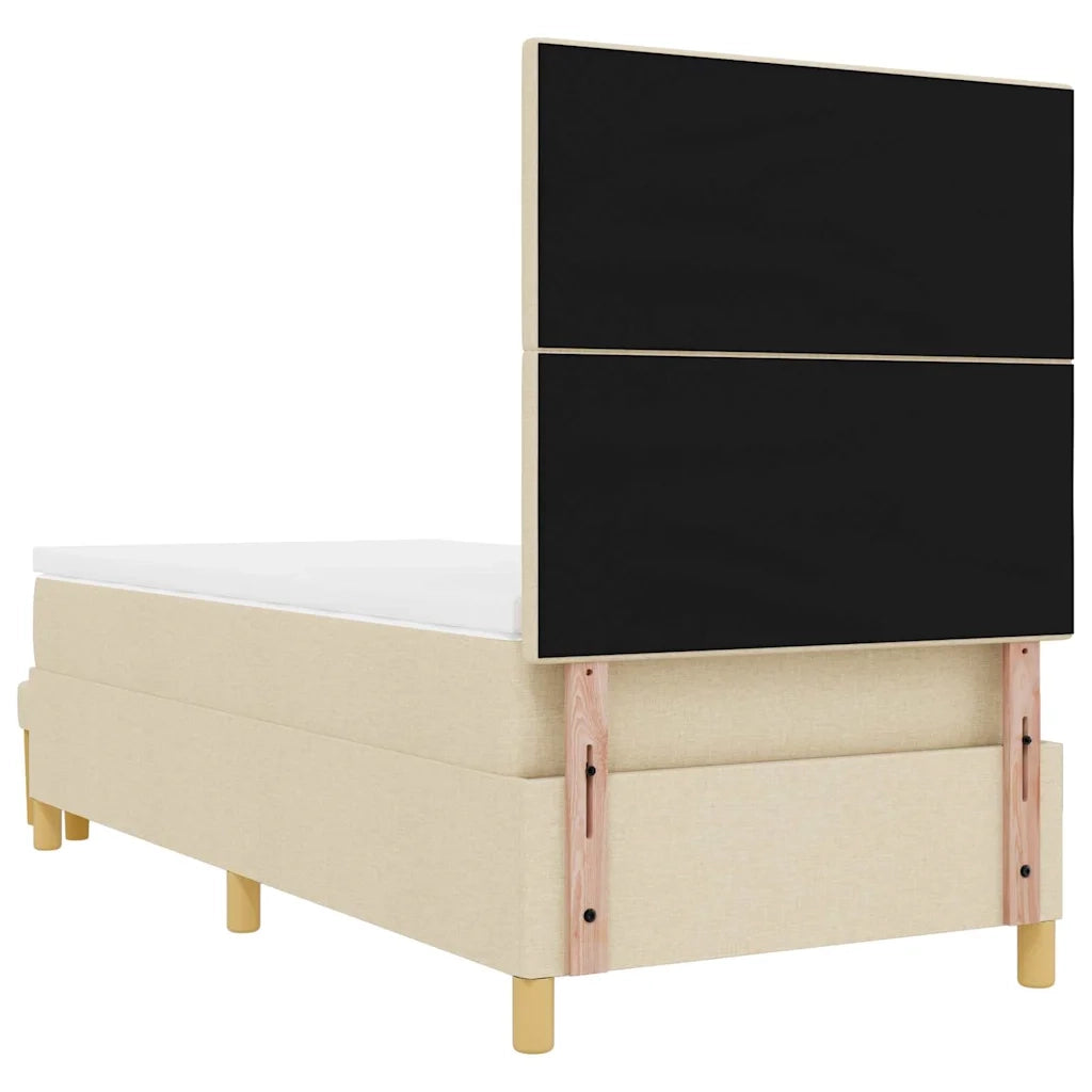 Letto a molle con testiera Crema 190 x 90 cm Tessuto 3344266