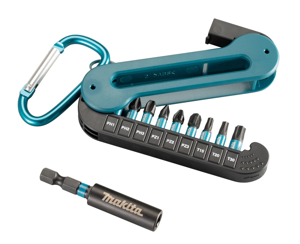 Set Inserti Makita E-12005 Impact Black 10 Pezzi 25 mm Attacco 1/4" Hex con Portainserti Magnetico