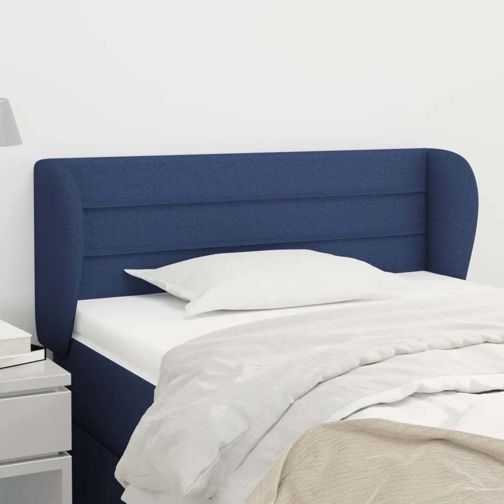 Testiera | Testata ad Orecchio Blu 103x23x78/88cm in Tessuto