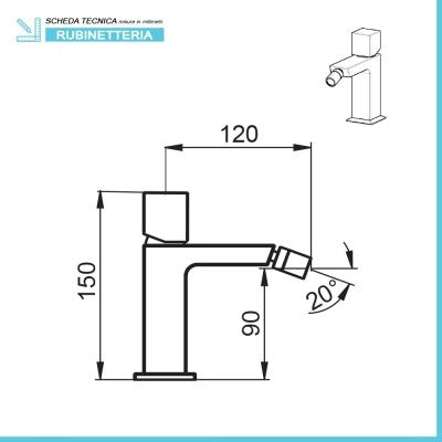 Set miscelatori lavabo e bidet senza leva cromato lucido  Torre