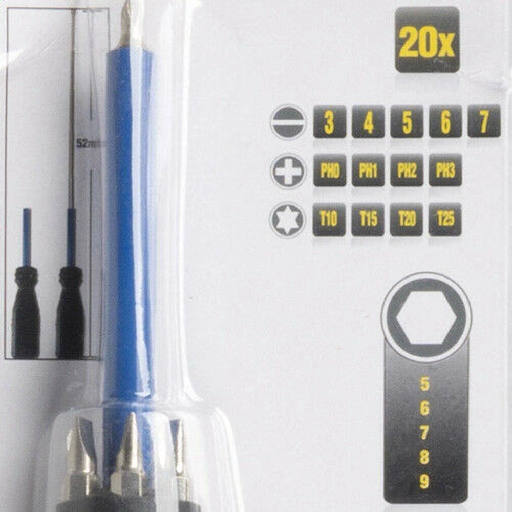 Trade Shop - Set Cacciavite Con 19 Punte Intercambiabili Con Punta Magnetica Accessori -