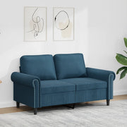 Divano a 2 Posti-Sofa 2 Posti Blu 120 cm in Velluto 448201