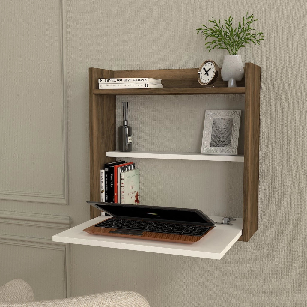 Scrivania in legno "Laptop" - 60 x 19 x 60 cm - Bianco, Noce