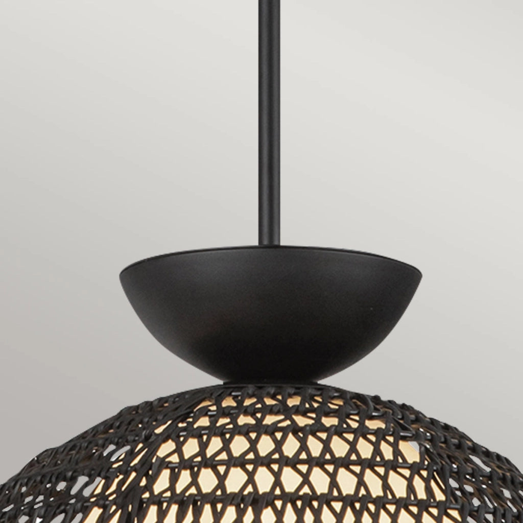 Lampada a sospensione boho rattan nero Perth Alora