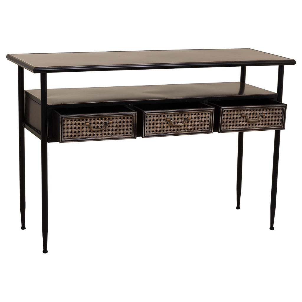 Mobile da ingresso in metallo marrone 122x42x80h