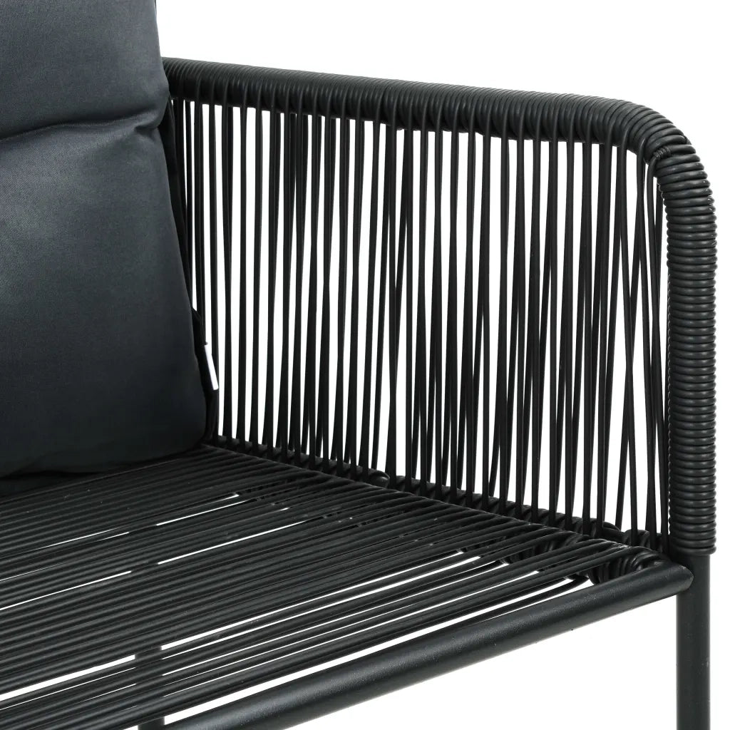 Set da Pranzo da Giardino 9 pz in Rattan PVC Nero e Marrone 3060111