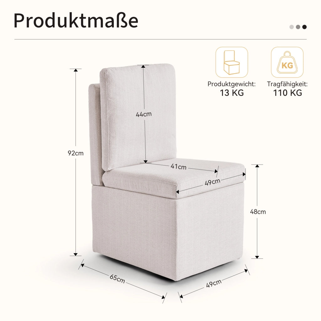 Sgabello Contenitore Imbottito ¨C MINIMAL ¨C Grigio-Beige