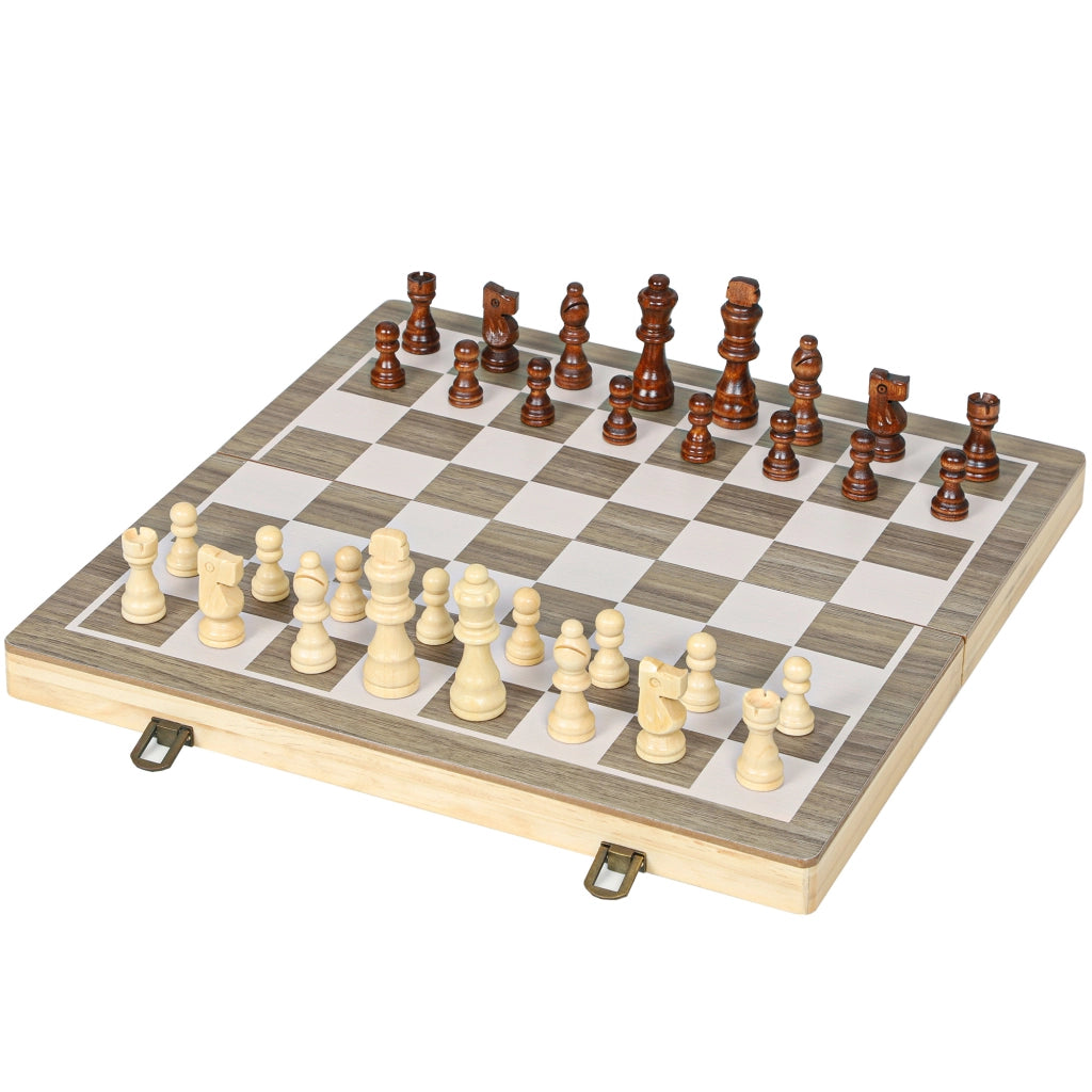 Set Giochi Scacchi e Dama Portatile ¨C Minimal ¨C Walnut
