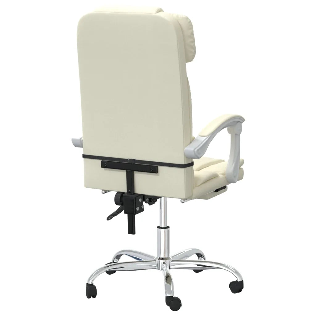 Poltrona da Ufficio Massaggiante Reclinabile Crema Similpelle 349746