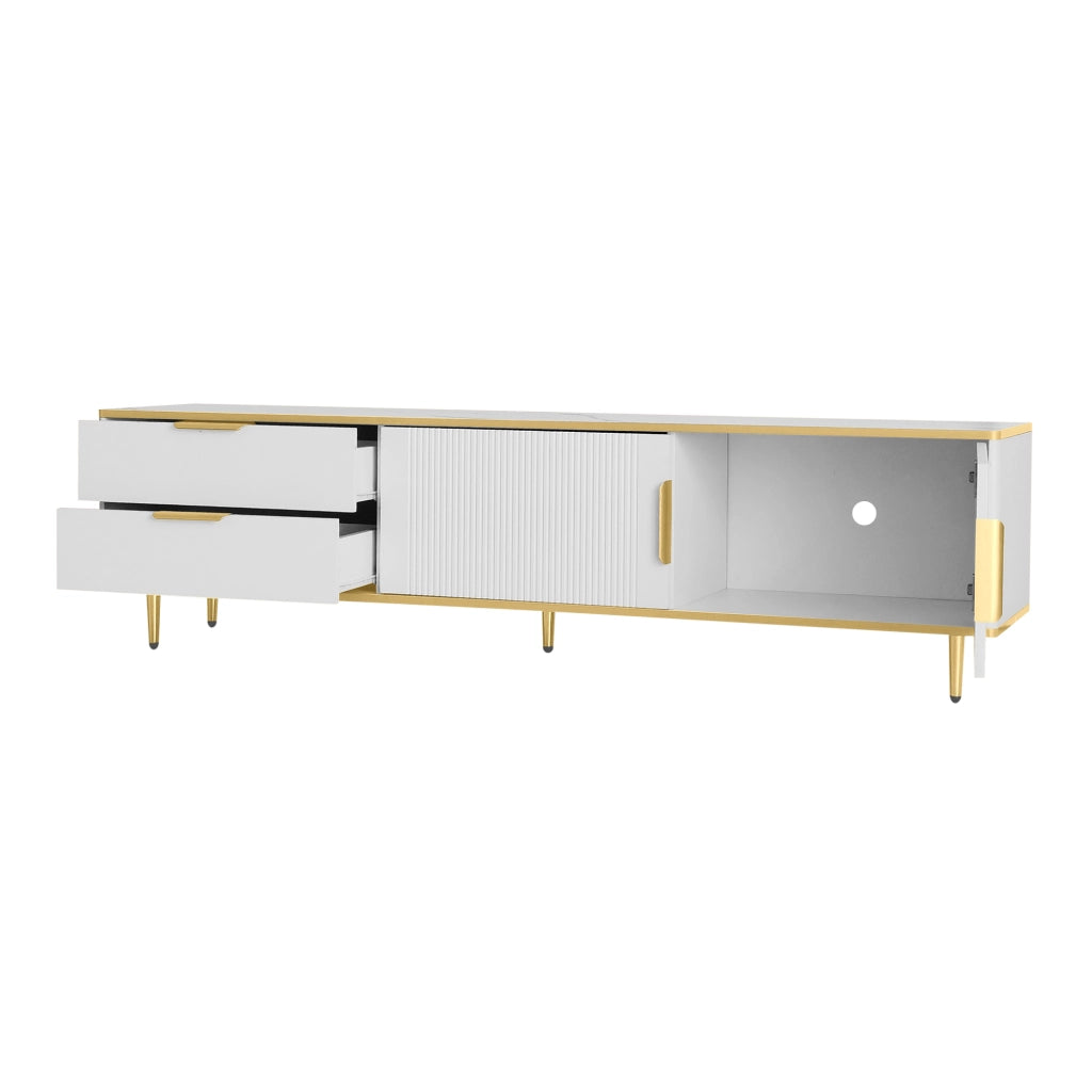 Cassettiera per TV bianca in truciolare lunghezza 170 cm