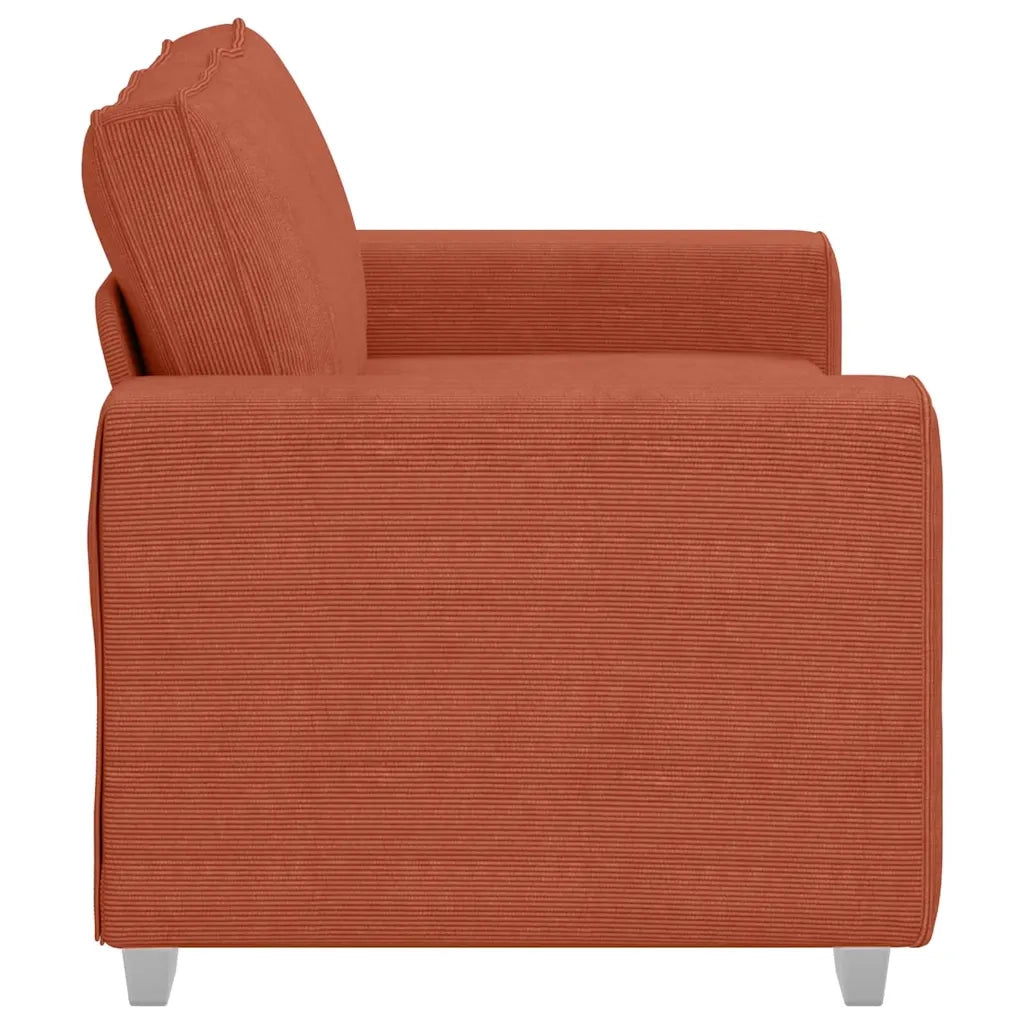 Divano Divanetto Rosso Arancione 160x77x82 cm Tessuto Velluto a Coste 4105199