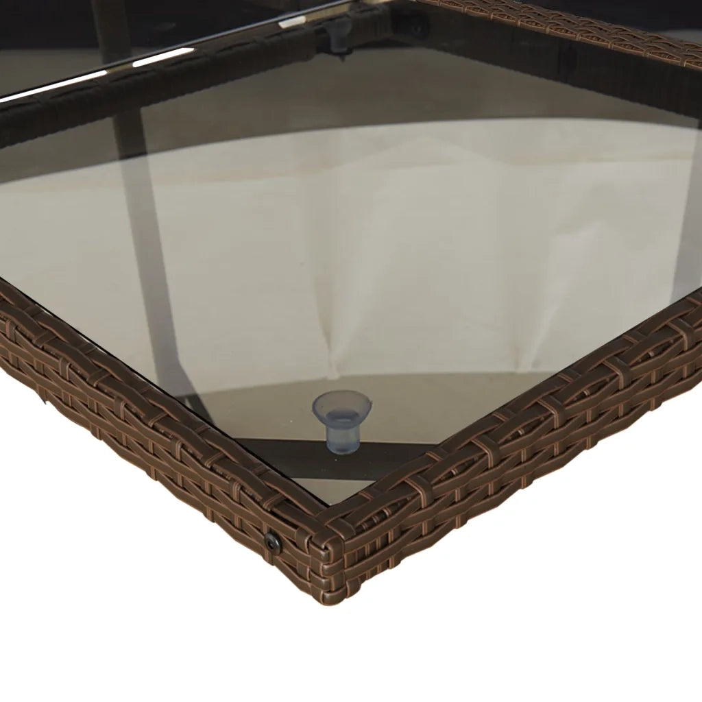 Set da Pranzo da Giardino 9pz con Cuscini Marrone in Polyrattan 3277964