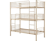 Letto a castello in metallo a tre posti "HAVIN" - 90 x 190 cm - Taupe