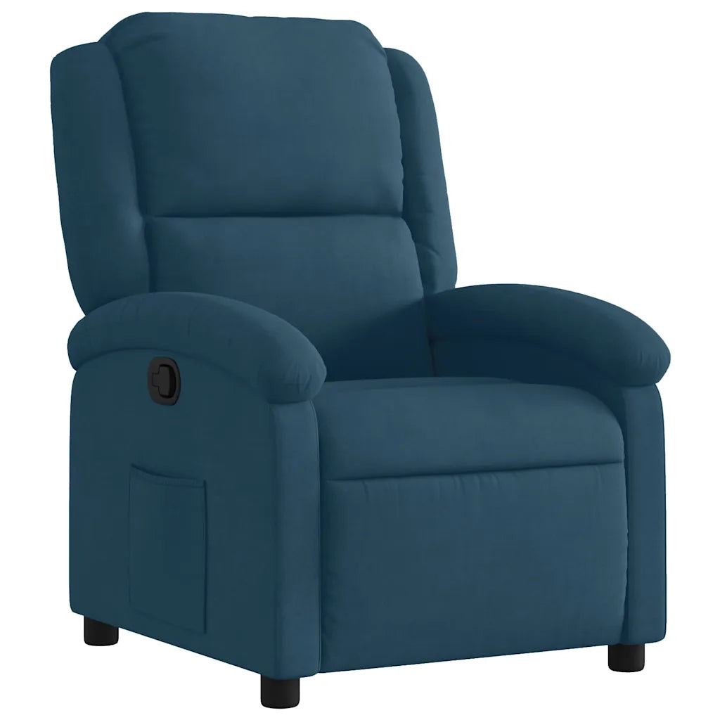 Poltrona Reclinabile Blu in Velluto 371807