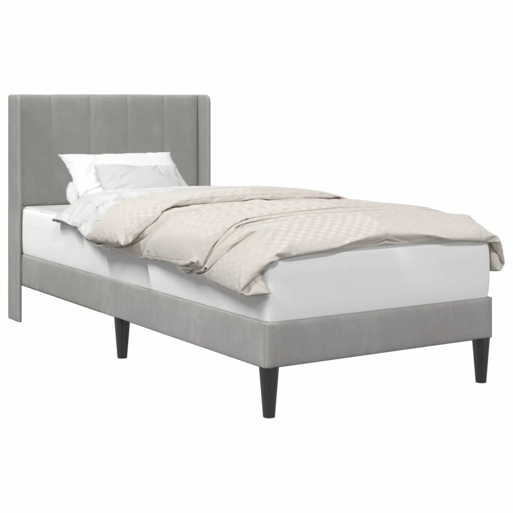 Struttura del letto-Giroletto Grigio Chiaro 80 x 200 cm Velluto 770840