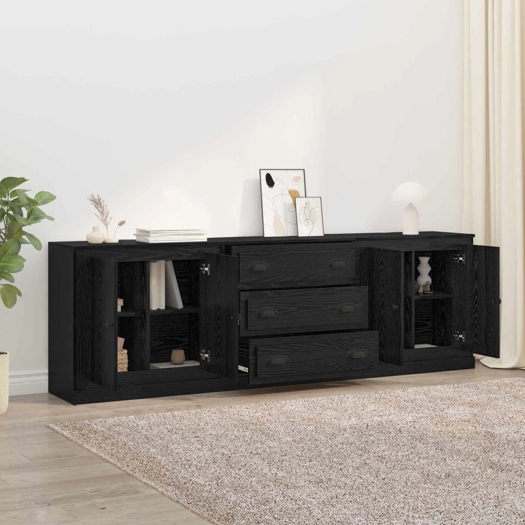 Sideboards con cassetto 3 pcs Rovere Nero 210 x 35,5 x 67,5 cm 3402649