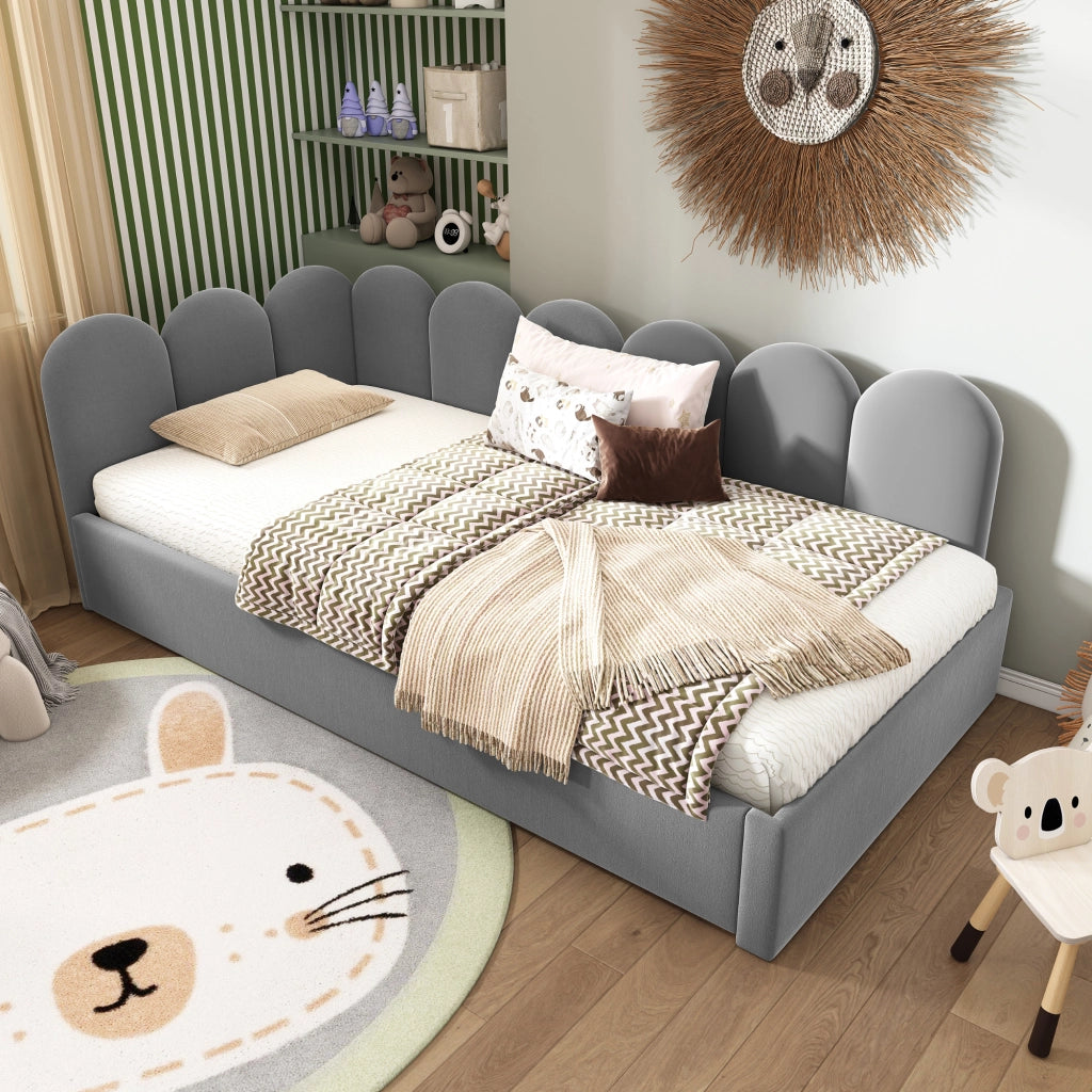 LETTO Divano letto con letto estraibile 90x200 cm Velluto Grigio
