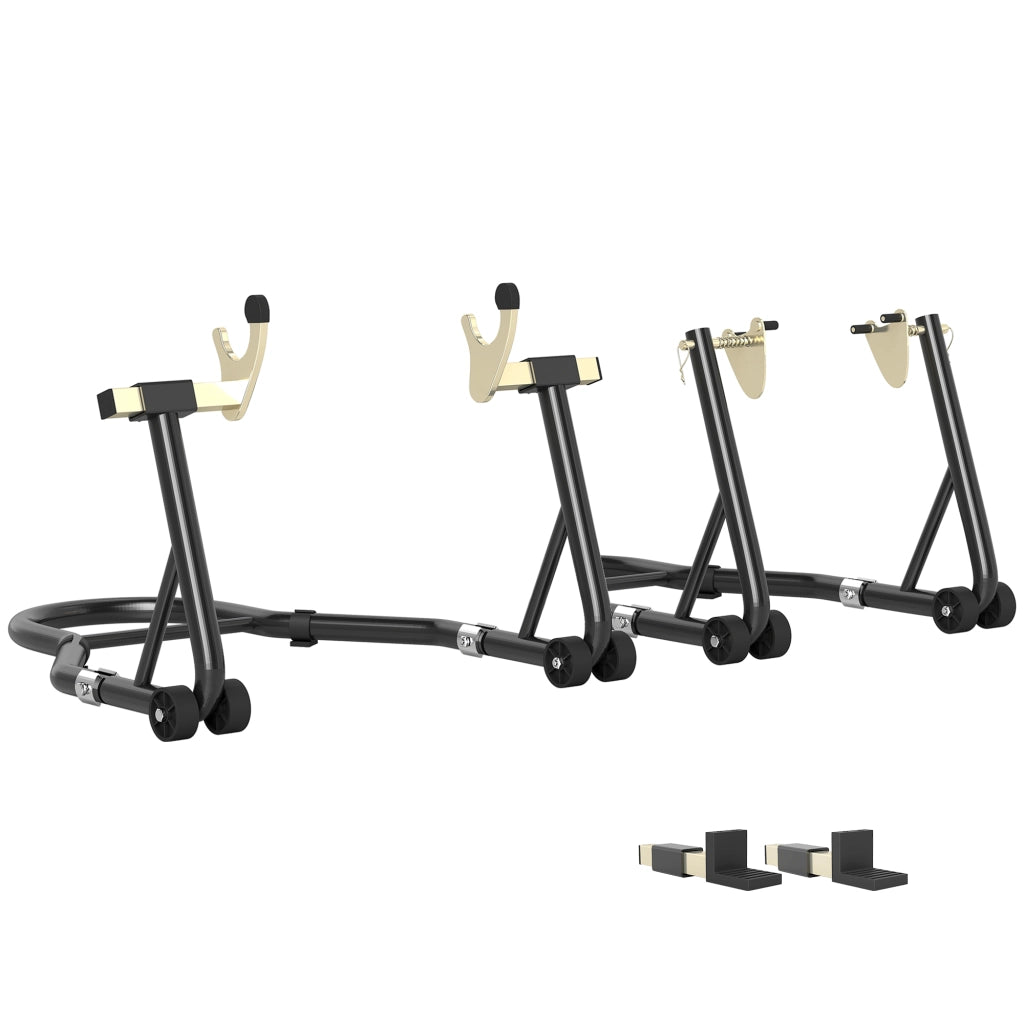 Cavalletto Moto Universale ¨C Xylo ¨C Anteriore e Posteriore Acciaio con Ruote 390kg Nero