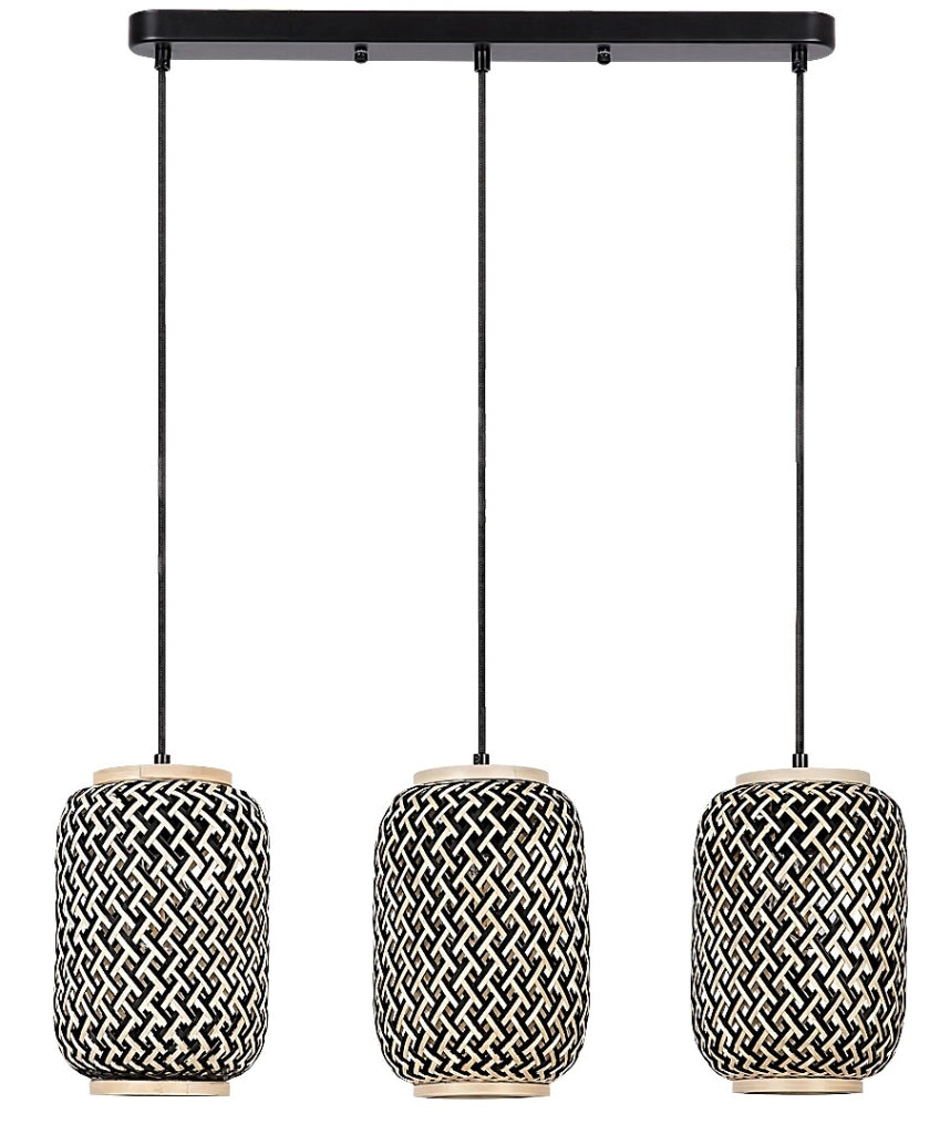 Lampada sospensione Adalla Rabalux 3xE27 nero rattan
