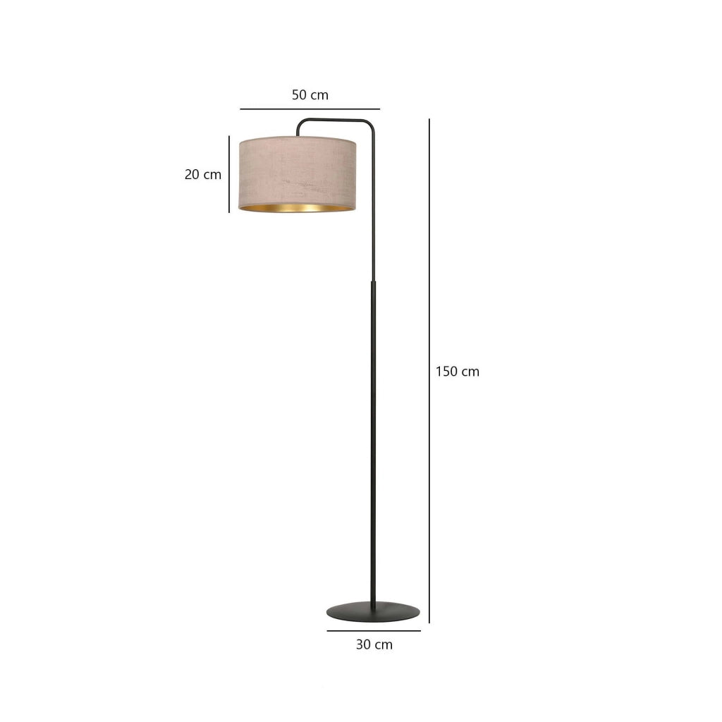 Lampada da terra Emibig Hilde E27 nera rosa oro 150cm