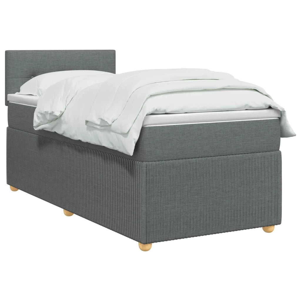 Letto box spring con materasso Grigio Scuro 80 x 200 cm Tessuto 3451336