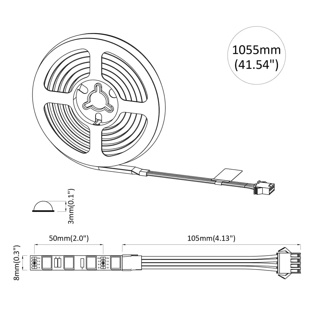 Striscia LED 2 pcs Nero e trasparente 950 mm Rame e plastica 3429116