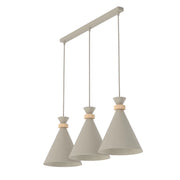 Lampada a sospensione ZERO beige 3xE27 legno Emibig