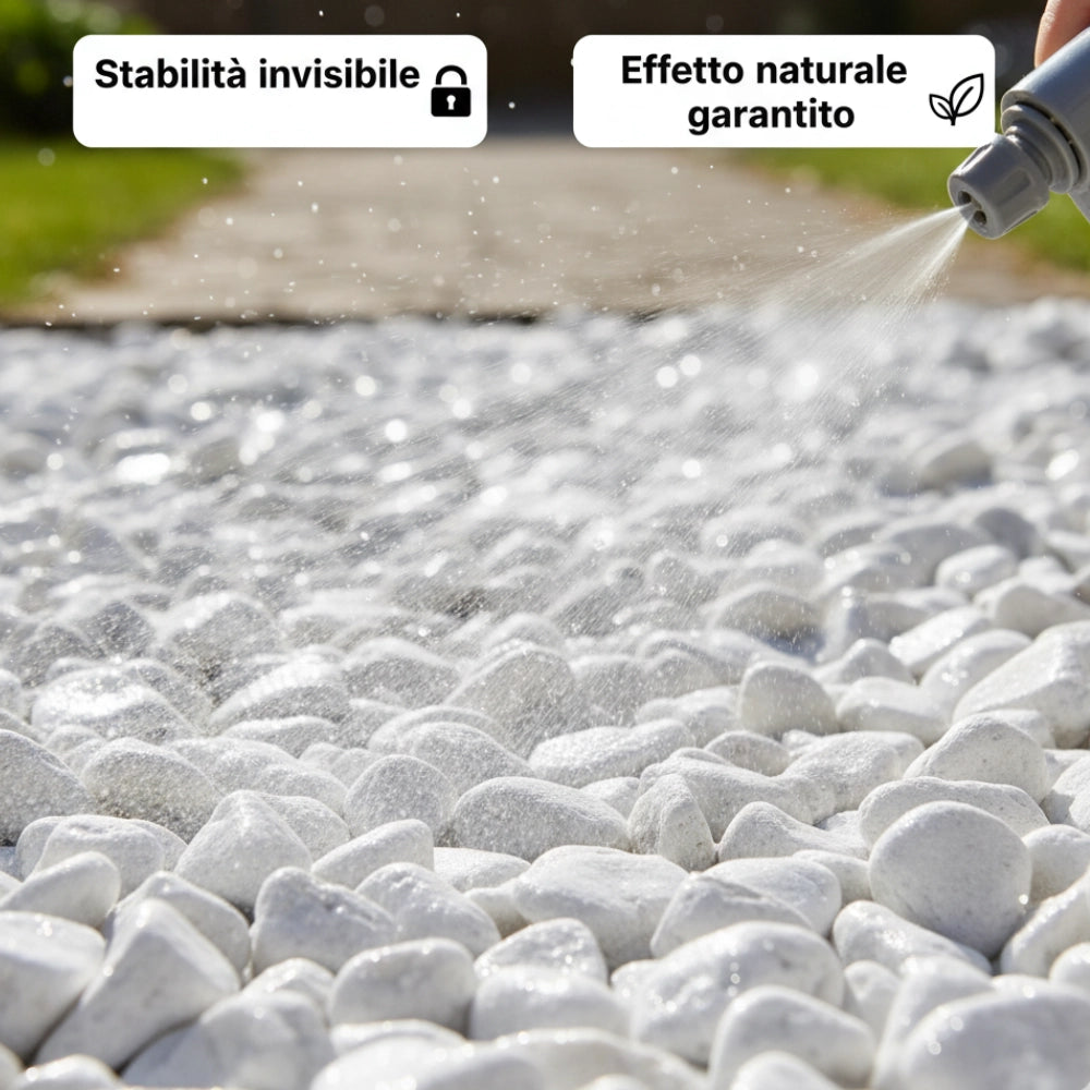 Kit stabilizzazione ciottoli sacco 25 kg con legante formato 5 l *** misura 25/40, confezione 1