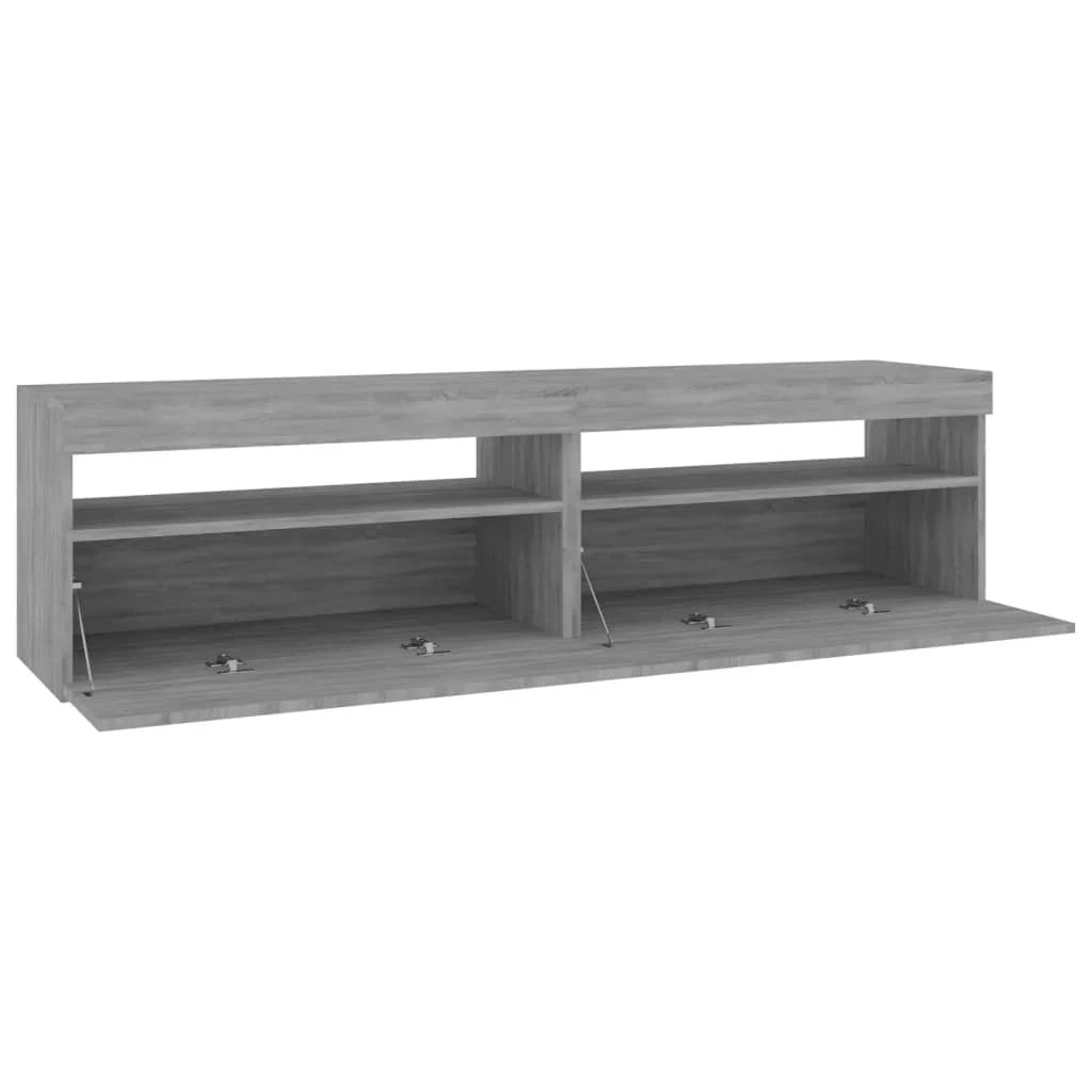 Mobile TV multimediale scaffale TV credenza mobile TV per sala da pranzo soggiorno camera da letto con luci LED 2 pezzi Sonoma 75 x 35 x 40 cm grigio 02_0028885