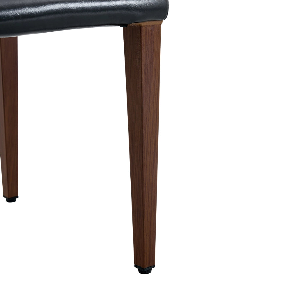 SEDIA da pranzo Set da 4 pezzi 90 cm PU nero gambe effetto noce