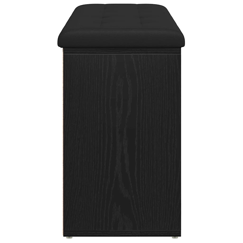 Panchina con contenitore Rovere Nero 102 x 32 x 50 cm