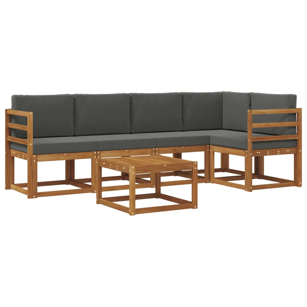 Set di divani da esterno con cuscino 6 pcs Naturale e Antracite 3366415