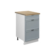 Mobiletto base per cucina Fame-Line Blu-grigio chiaro/Bianco 50 cm, AP Goldkraft Vicco