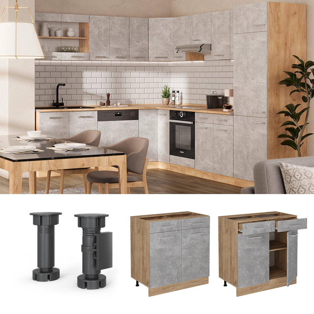 Vicco Mobiletto base per cucina Calcestruzzo 80 cm , PL Antracite