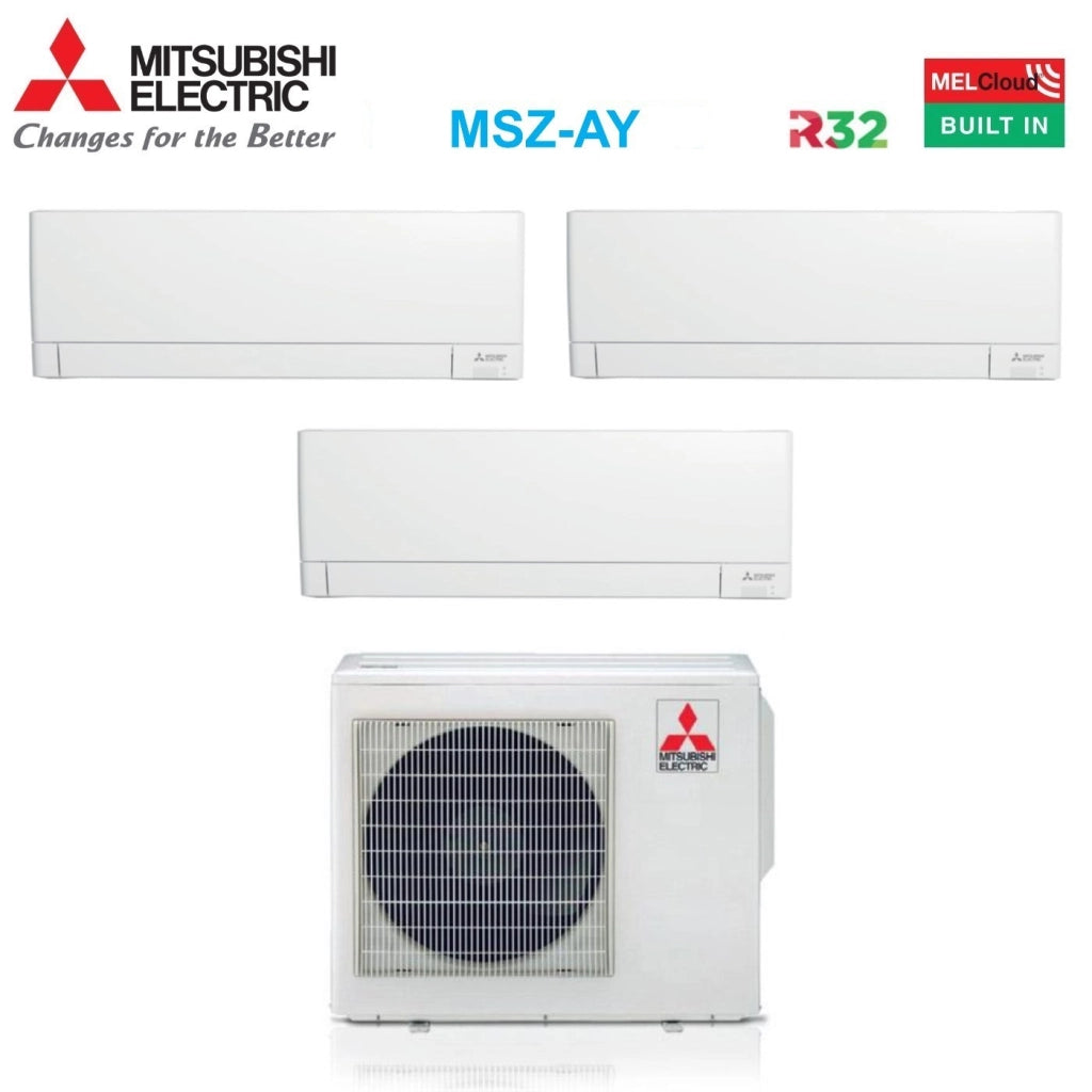 Condizionatore Mitsubishi Electric Trial Split Ay 9000+9000+12000 btu con MXZ-3F54VF Wi-Fi Integrato R-32