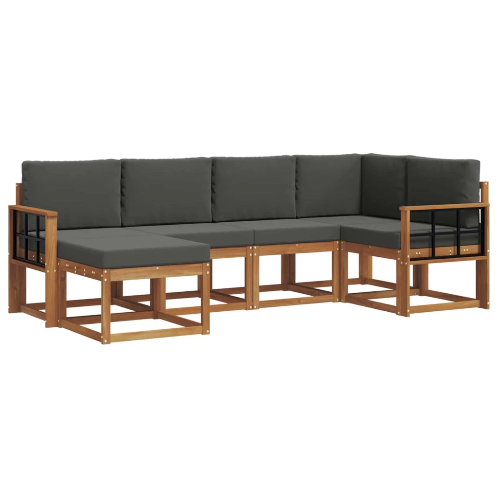 Set di divani da esterno con cuscino 6 pcs Naturale e Antracite 3366650