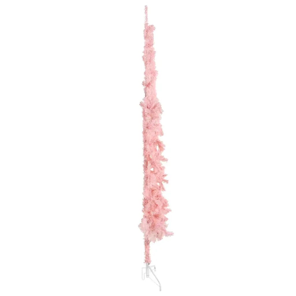 Albero Natale | Decorazioni natalizie Artificiale Sottile a Met¨¤ e Supporto Rosa 240 cm