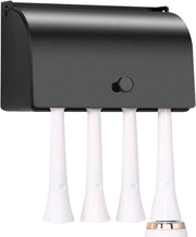 Tenda per spazzolino da denti in acciaio inossidabile - fissaggio alla parete - nero - 4 fessure - 9 cm