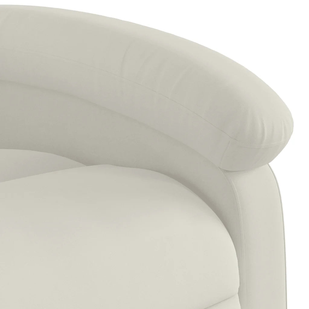 Poltrona reclinabile in velluto crema 371806