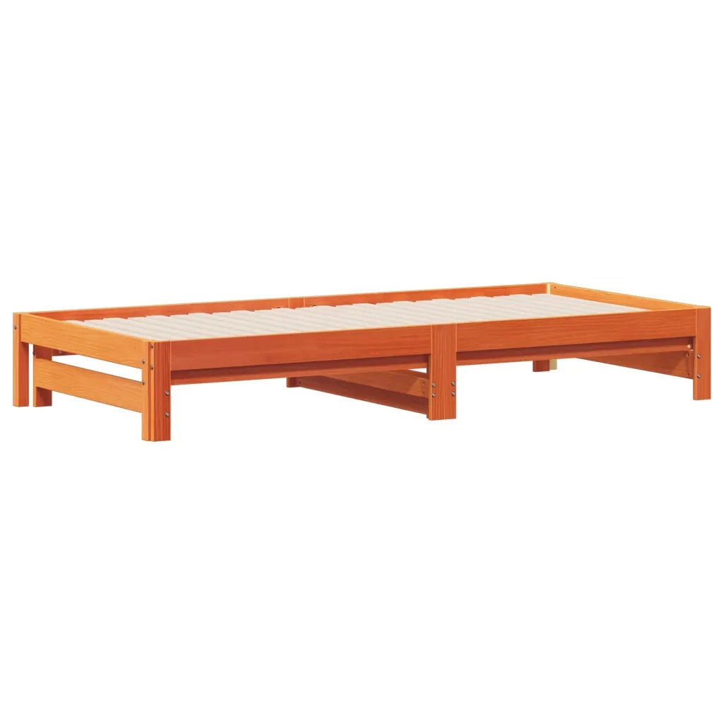 Divano con letto | Sof¨¤ letto | Letto singolo Estraibile Marrone Cera 90x200cm Massello Pino