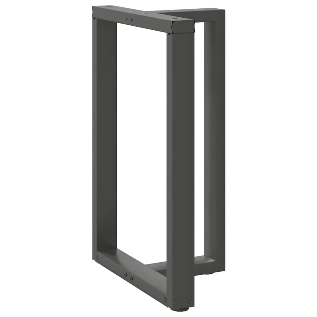 Set di 2 gambe per tavolo da bar a forma di T nere 60 x 35 x 90 cm con piedini regolabili design moderno in acciaio antracite 02_0057347