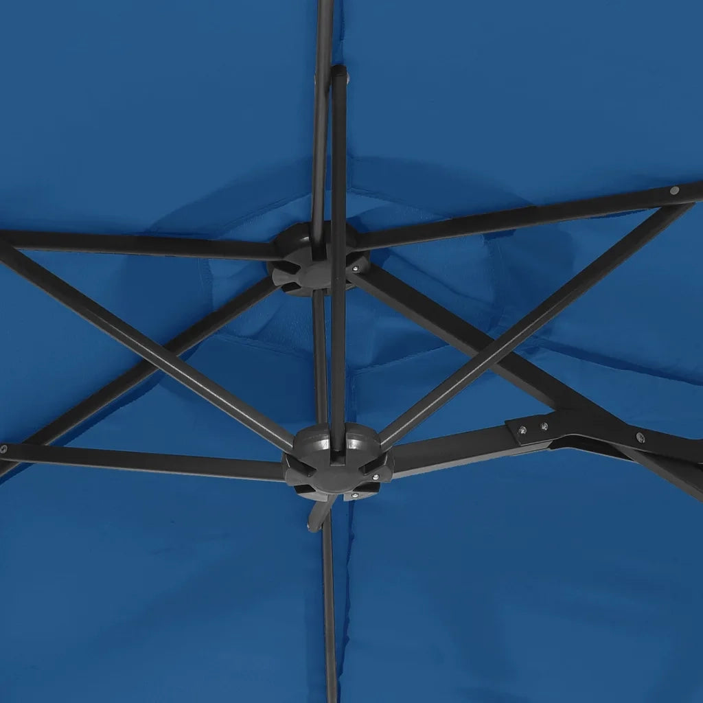 Ombrello | Parasolne a Doppia Testa con LED Azzurro 316x145 cm