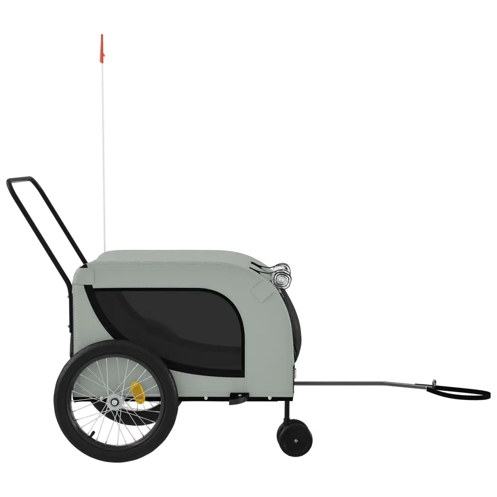 Rimorchio da Bici per Animali Grigio e Nero Oxford e Ferro 94028