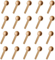 Set di Lepelli in Legno da 20 - Lepelli in Legno Mini - Lepelli da Tavola/Sale/Roer - Utensili da Cucina Sostenibili - Dimensioni 6,8 x 2,5 cm - Adatto a un Utilizzo Lungo il Tempo