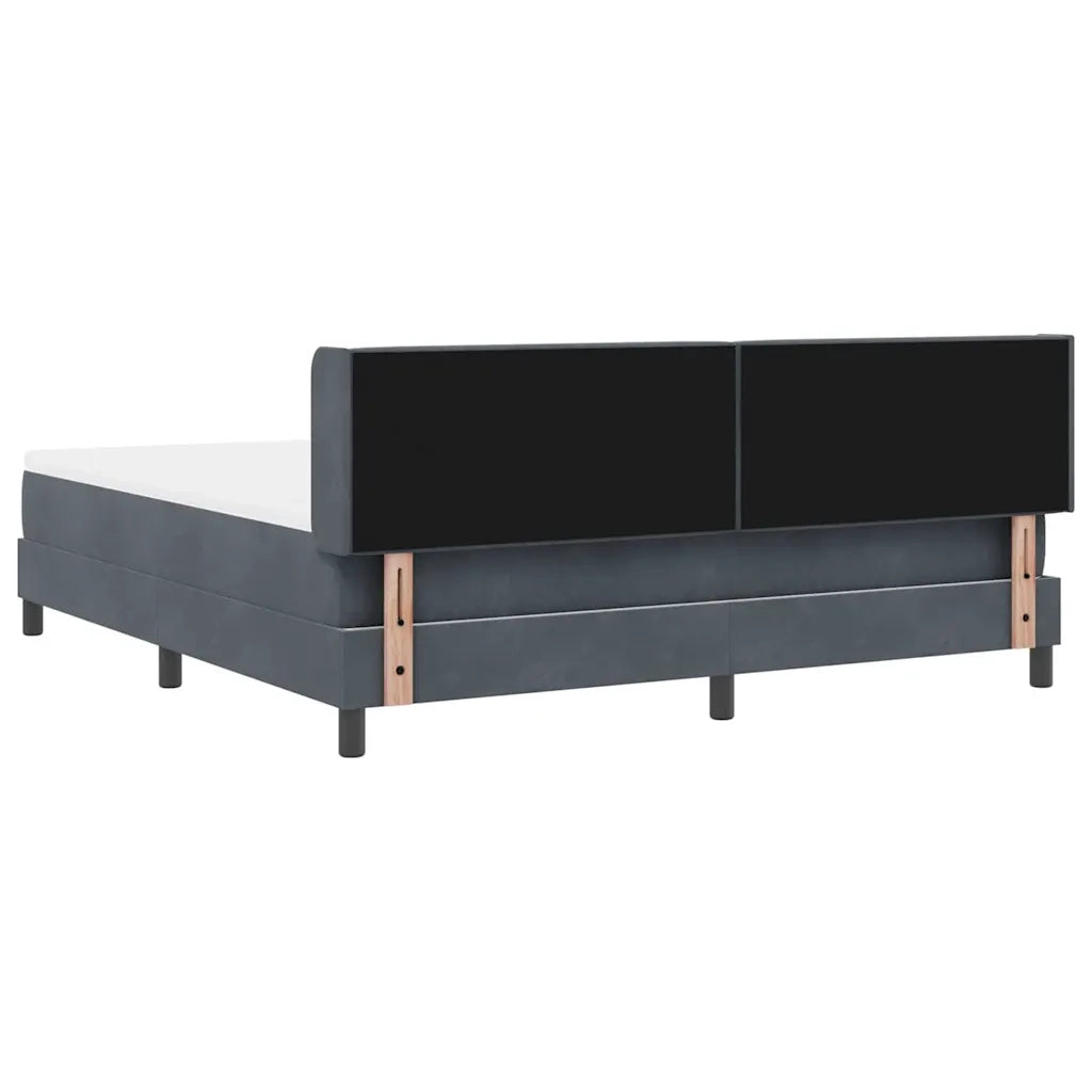 Letto a molle con testiera Grigio scuro 200 x 180 cm Velluto 3341427