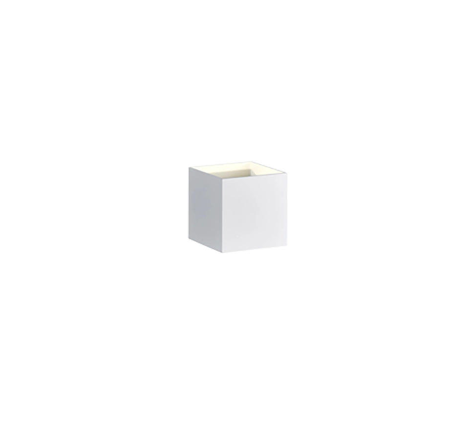 Applique cubo bi-direzionale, metallo, bianco, H 10 cm, Louis