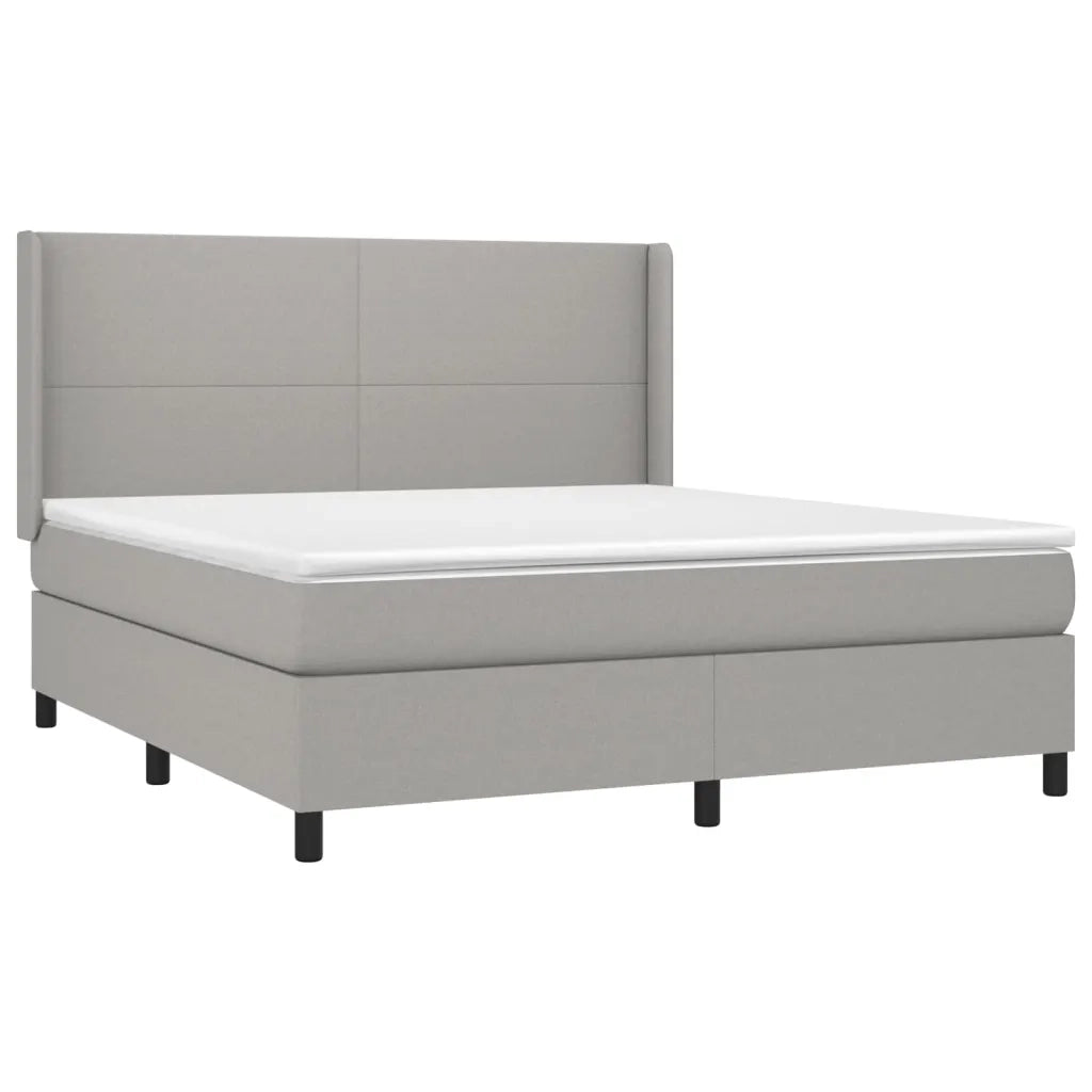 Letto a Molle Materasso e LED Grigio Chiaro 160x200 cm Tessuto 3138165