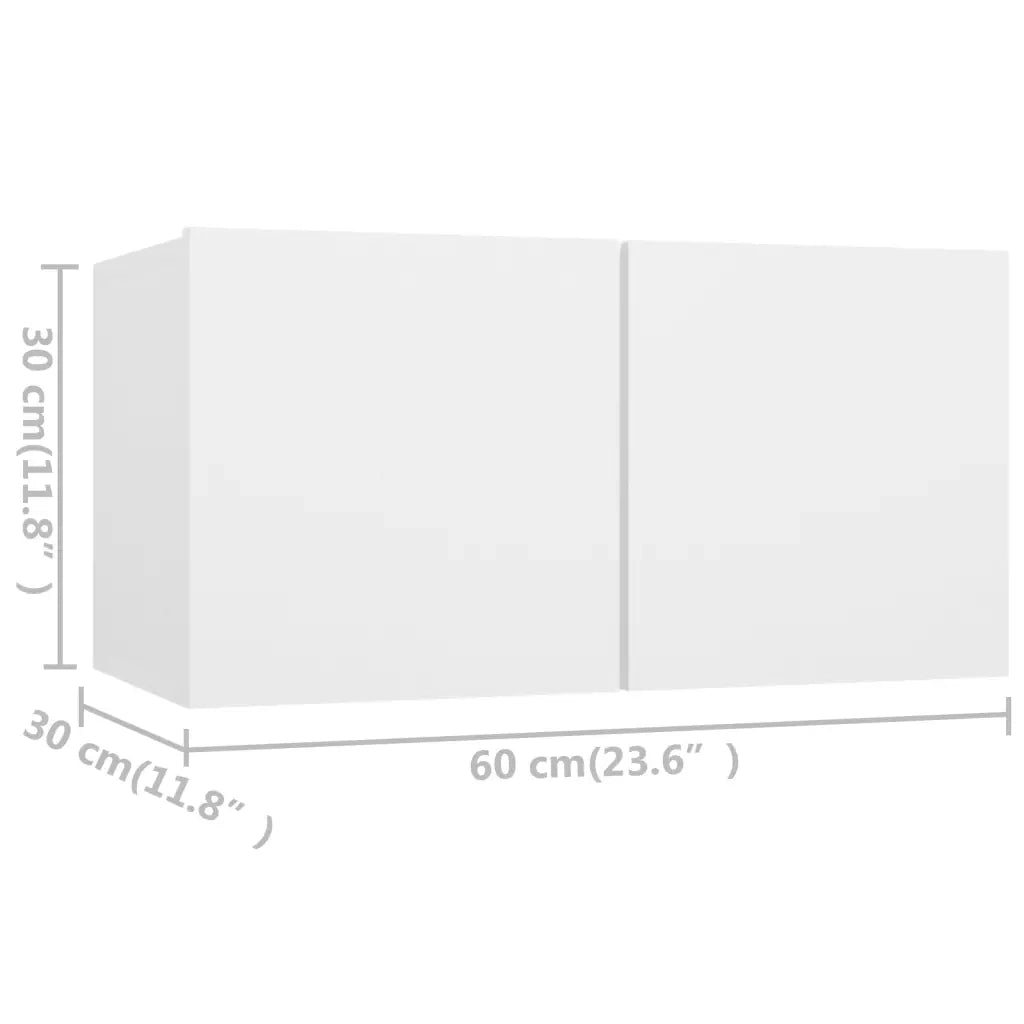 Set Mobili Porta TV 4 pz Bianco in Legno Multistrato 3078678