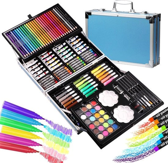Cassa per disegnare per bambini - Scatola per disegnare - Matite colorate - Pennarelli